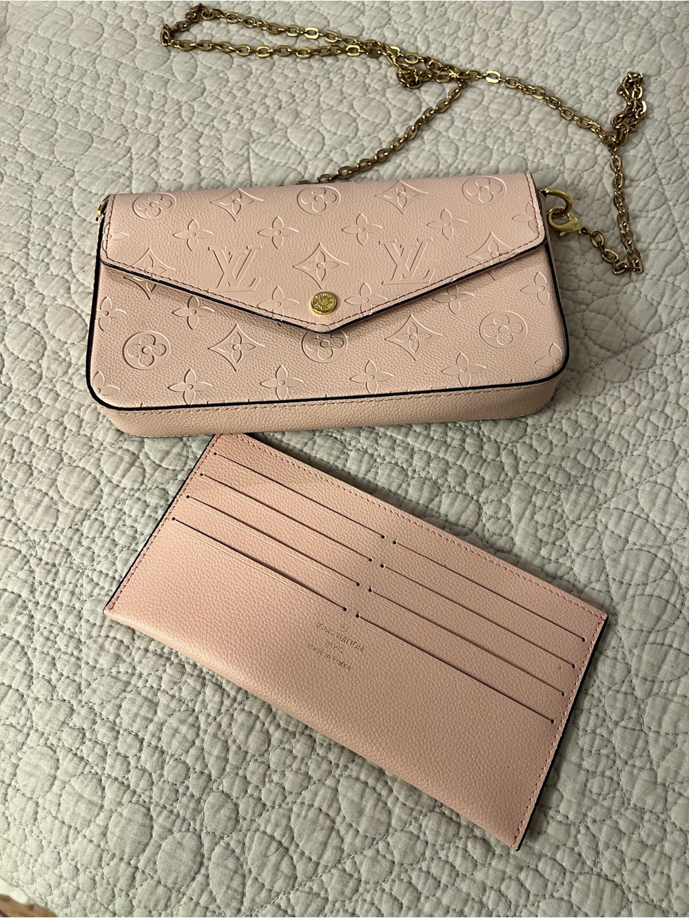 LV  inspire Pink Monogram Chain Wallet - Blush Leather Crossbody